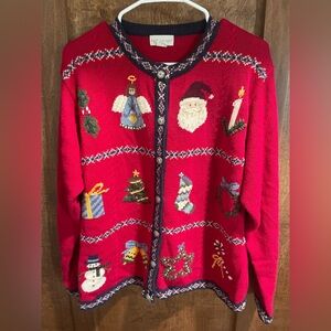Vintage Northern Isles vintage Ugly Christmas button up cardigan sweater large